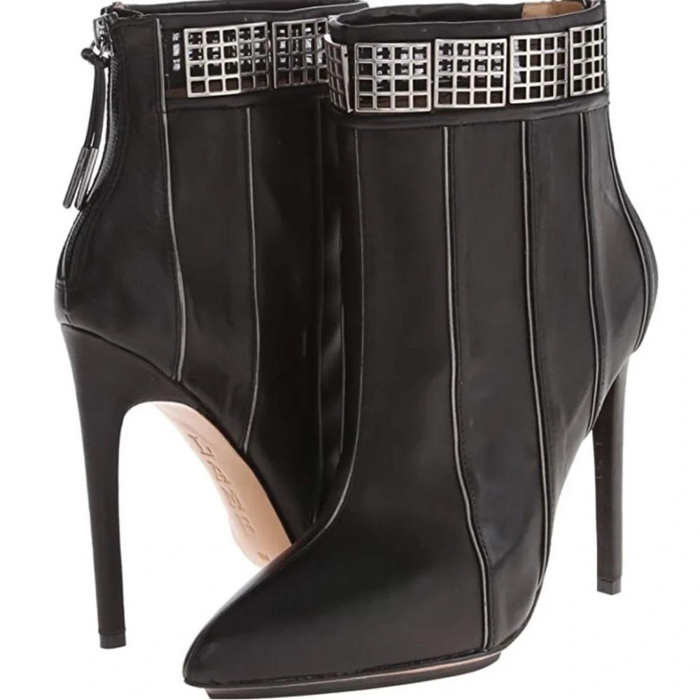 NIB LAMB Leather Black Booties - Picture 6 of 10